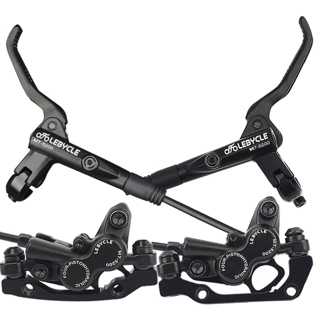 

Lebycle MTB Bike Front Rear Disc Brakes Four-Piston Bicycle Hydraulic Brake Handle Mountain Bike Oil Brake