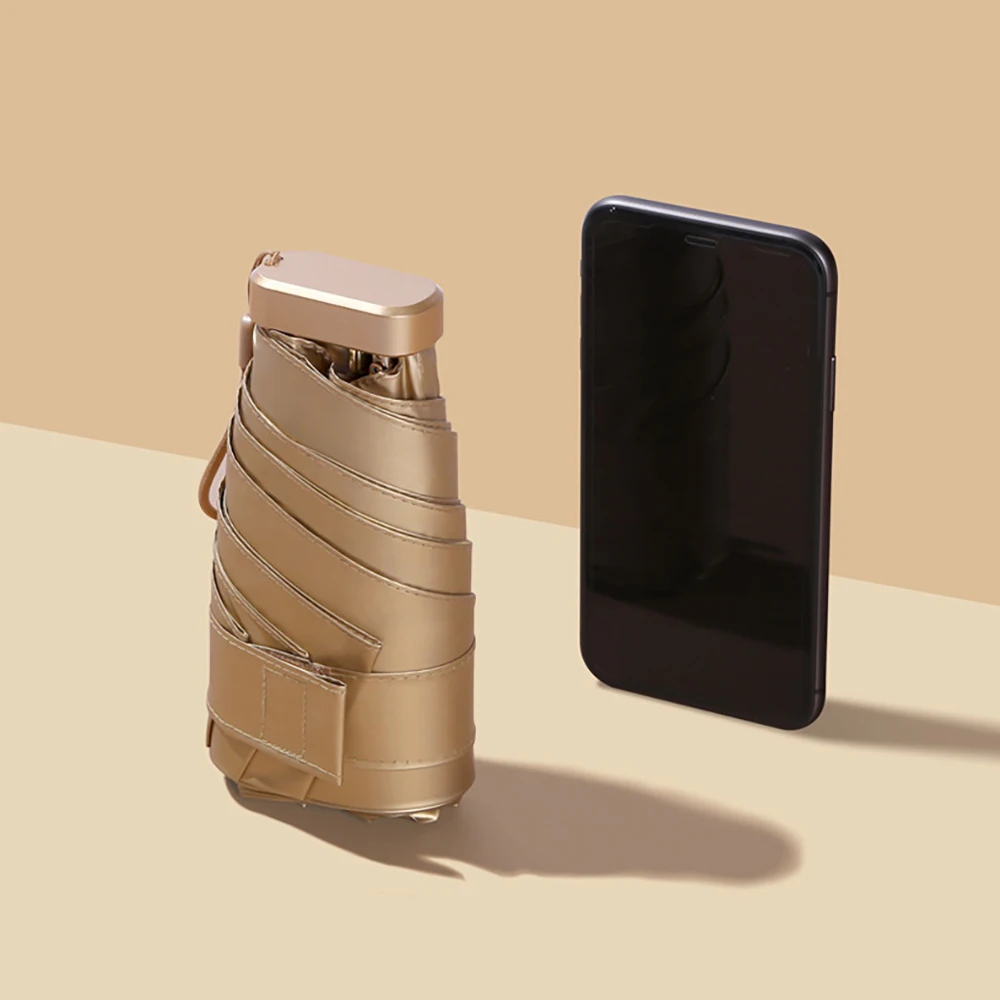 2021 новый солнцезащитный маленький золотой плоский полускладной Зонт Золотой