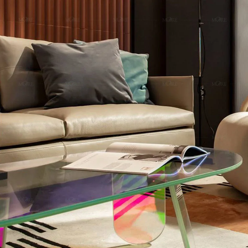 

Nordic Net Red Small Coffee Table Flower Colorful Side Living Room Ins Transparent Acrylic Light Luxury Simple