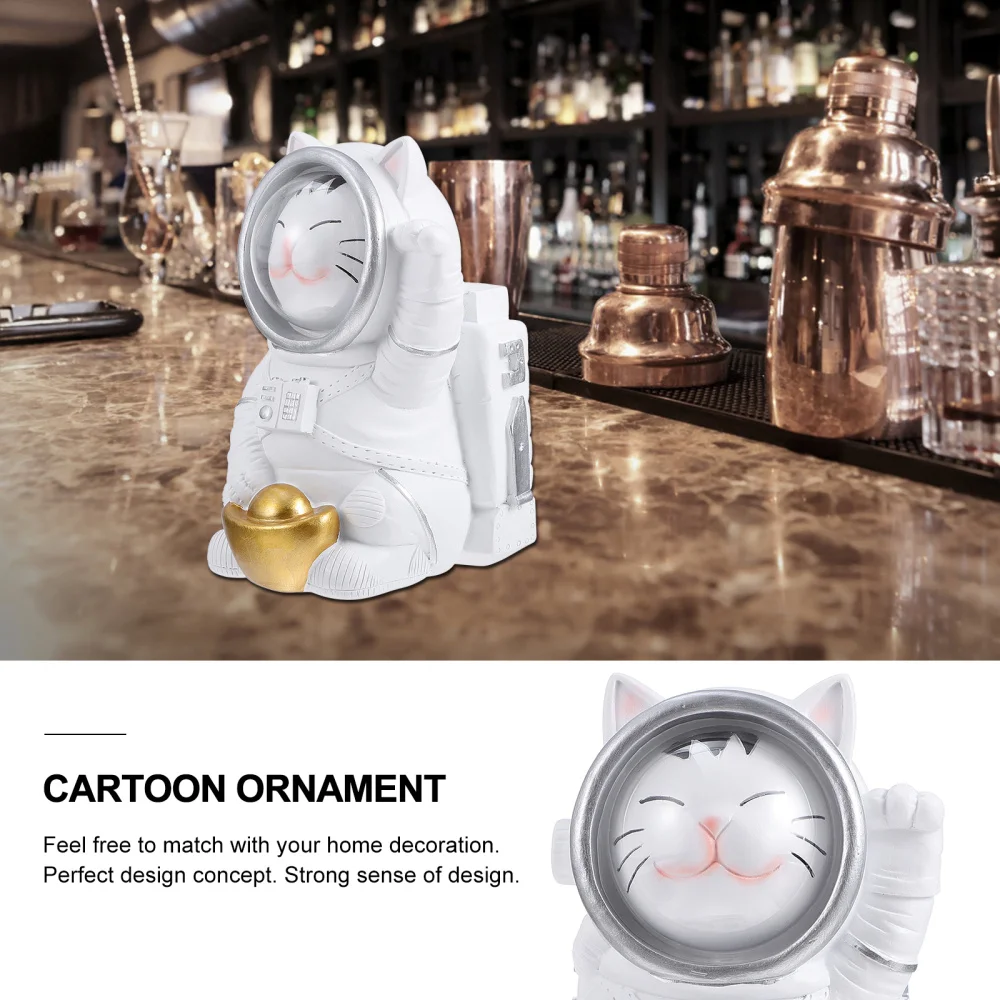 

1Pc Cartoon Cat Adornment Nordic Space Cat Decor Lovely Fortune Cat Ornament