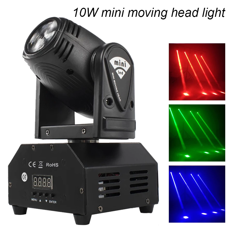 Hot Sell mini LED 10W Spot Beam Moving Head Light Lyre DMX512 Stage Light Stroboscope For Home Entertainment Professional Stage