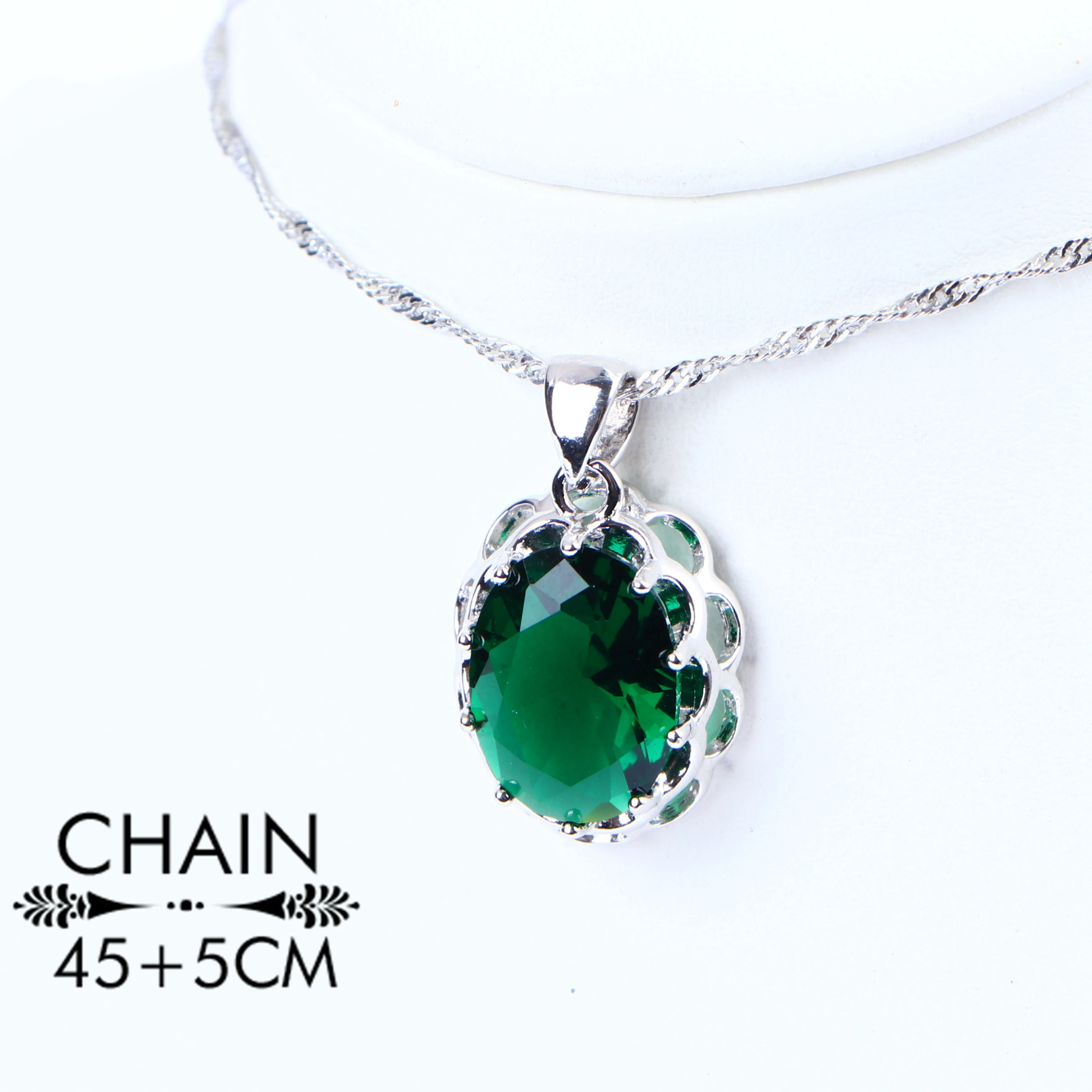 Зеленый кубический цирконий 925 костюмы серебряные украшения наборы для женщин