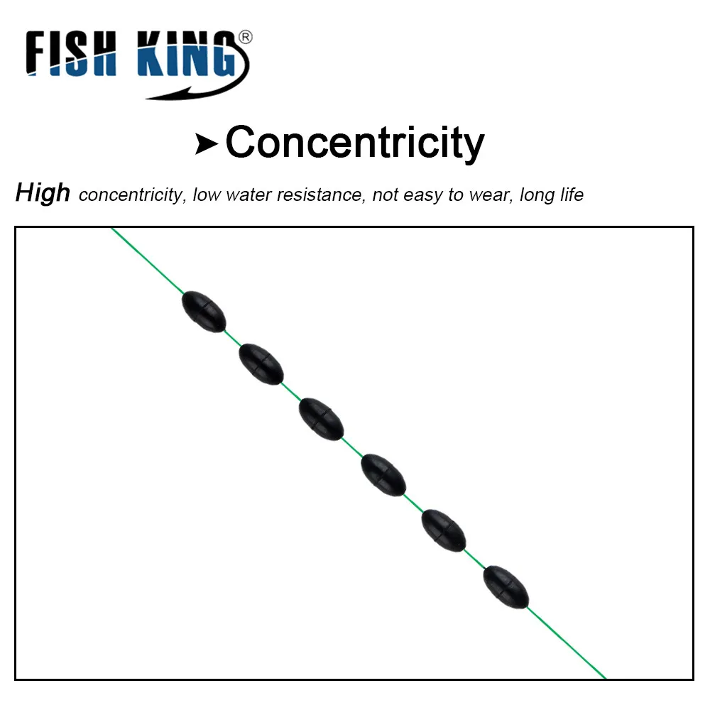 FISH KING 10 шт./лот 6 в 1 черная резиновая овальная рыболовная снасть поплавок стопор
