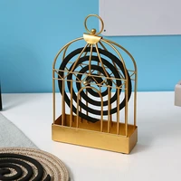 new windproof mosquito coil holder nordic style bird cage summer day iron mosquito repellent incenses rack frame home decoration