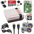 Чехол NESPi + Raspberry Pi 3 Model B + комплекты + SD-карта 3264128 ГБ + адаптер питания + радиатор + 2 контроллера геймпада для Retropie