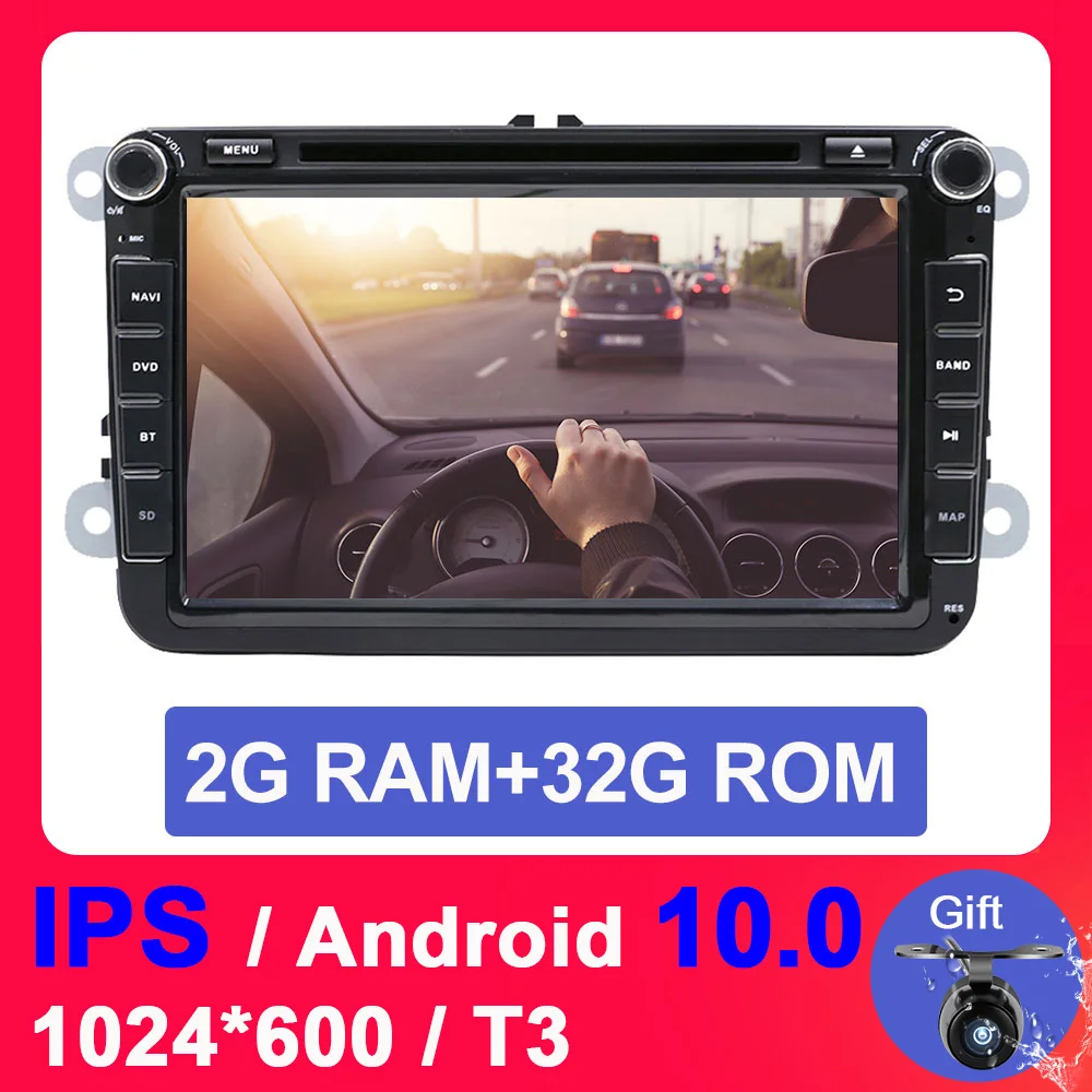 2G 32G T3 Eunavi 2 din Android 9 Octa Core 4 Гб 64 Гб автомобильный DVD для VW Passat CC Поло Гольф 5 6 Touran EOS T5 Sharan Jetta Tiguan gps радио DSP - Цвет: 2G 32G T3