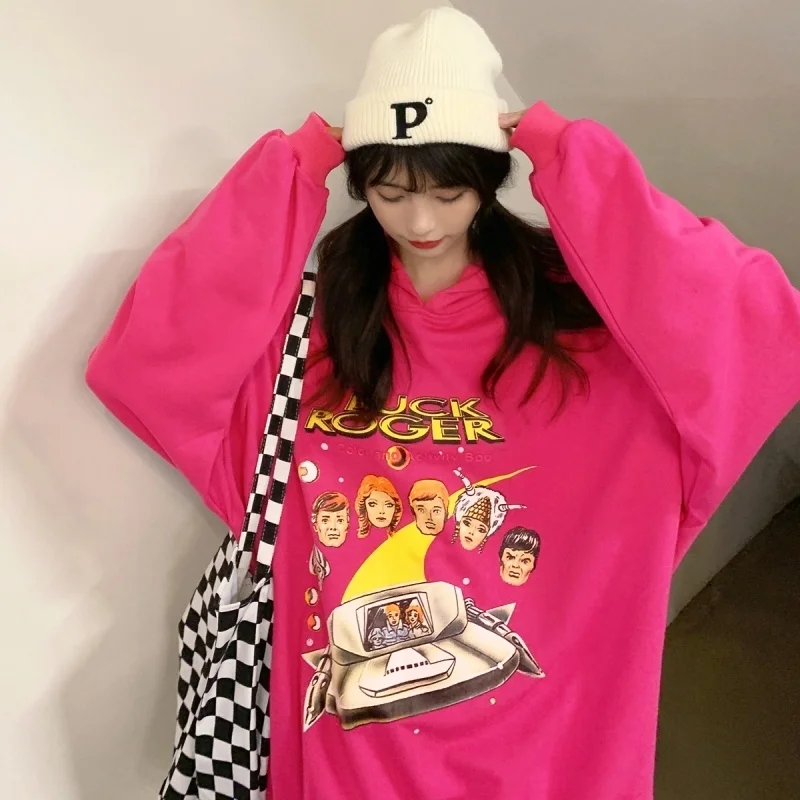 

Real Shot Korean Ins2021 New Hoodie Loose Front