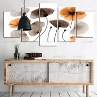 abstract minimalism art ink painting leaf home wall painting decoration frameless canvas print 5pcs poster