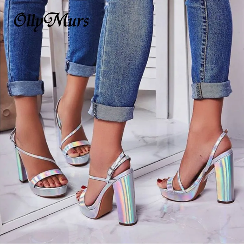 

OllyMurs Women Sexy Shoes Woman Pumps High Heels Platform Fashion Comfortable Party Female Peep Toe Wedding Platform Tenis 2020