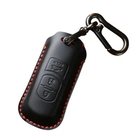 car key fob cover key case for genuine leather protector keychain with mazda key 3 buttons key fob cover case