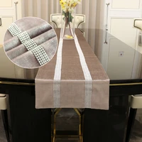 newest table runner luxury champagne with rhinestone for dinner table cover wedding banquent party decoartions velvet tablecloth