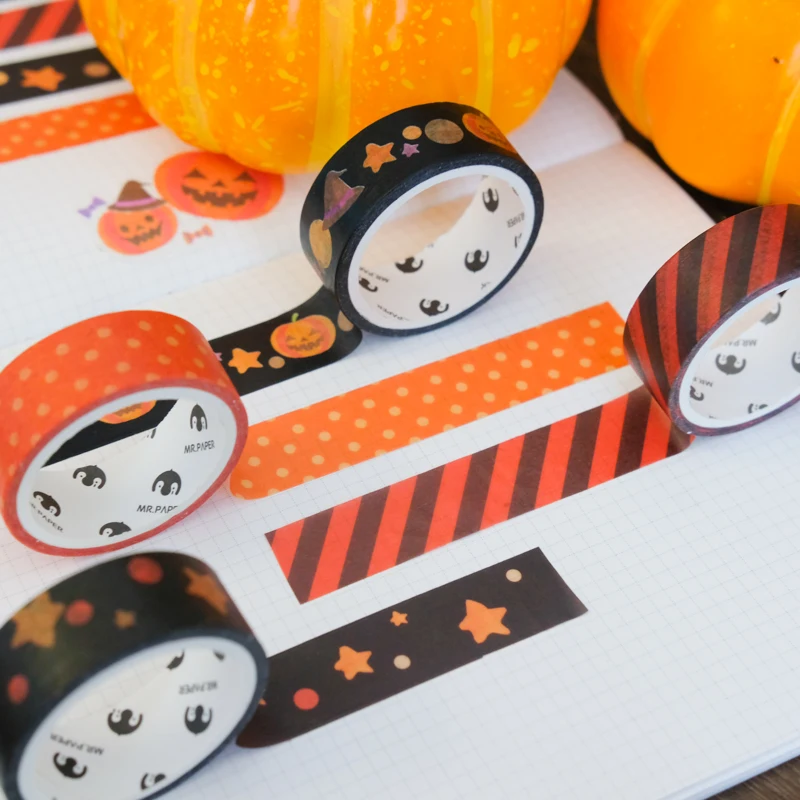 Хэллоуин серии принт с героями мультфильмов Kawaii декоративная лента Бумага васи