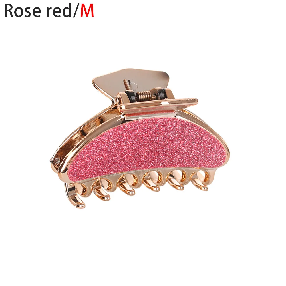 rose red M Новинка, модные женские заколки для волос, акриловые шпильки для волос, одноцветные женские заколки для волос, крабы, Когти для волос, женские аксессуары для макияжа и мытья волос - Цвет: rose red M
