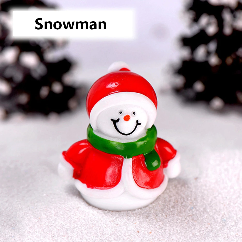 Snowman 1 шт. миниатюрные из полимерной смолы Снеговик микро пейзаж фигурки Санта Клауса Фея Сад кукла дом бонсай Рождественский Декор игрушки инструмент - Цвет: Snowman