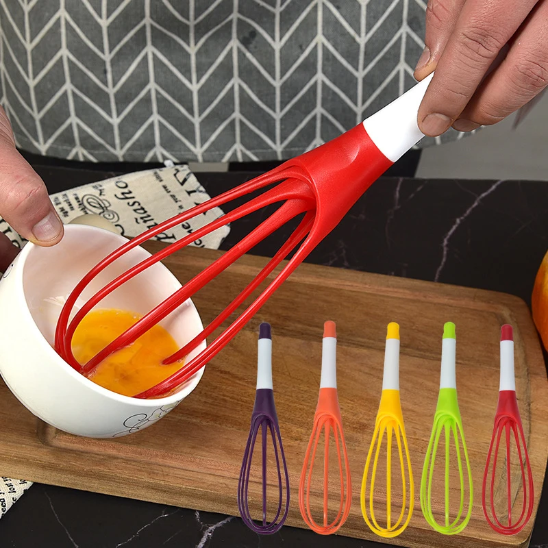 

Portable Egg Beater Manual Egg Whisk Plastic Foldable Balloon Wire Whisk Egg Beater Blending Kitchen Egg Tools Baking utensils