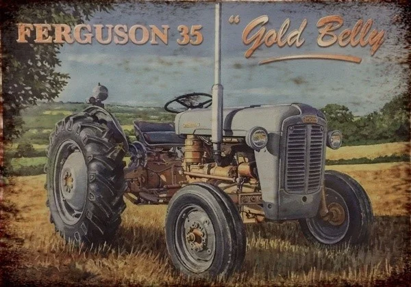 

Metal Tin Sign Poster Wall Plaque Classic Massey Ferguson 35 Gold Belly Advertising Retro Vintage Metal Sign
