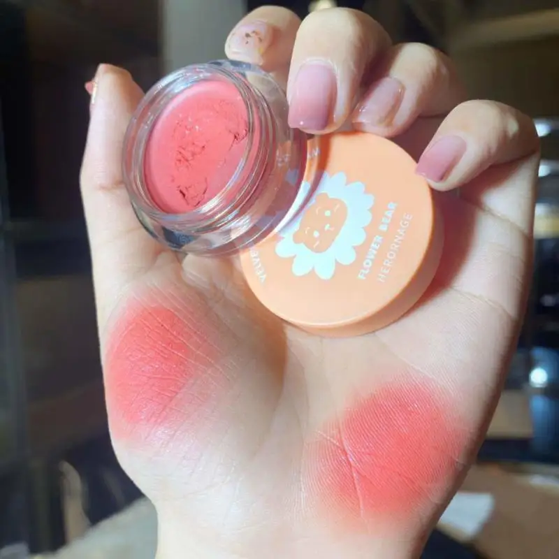 HERORANGE Jelly Bulsher Pallete Mousse Gel Blush Cream Makeup Mineral Cheek High-gloss Power Contour Longlasting Cosmetic TSLM2 | Красота и