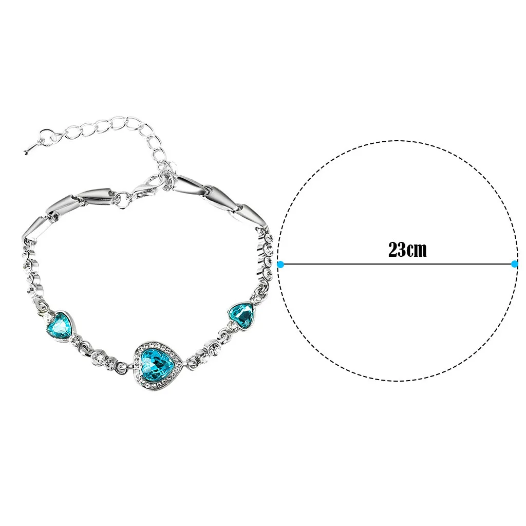 

New Luxury Stainless Steel Bracelet Crystal Bangle Love Valentine's Day Wedding Bridal Women Jewelry 2021