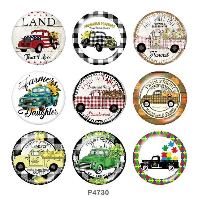 

Круглый стеклянный кабошон с плоской задней поверхностью для автомобиля, Рождества, благодарения, подсолнухов, фурнитура для изготовления ...