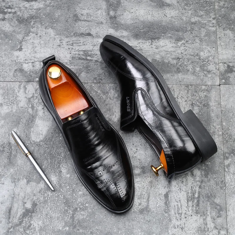 Туфли мужские классические деловые на шнуровке элегантные формальные свадебные