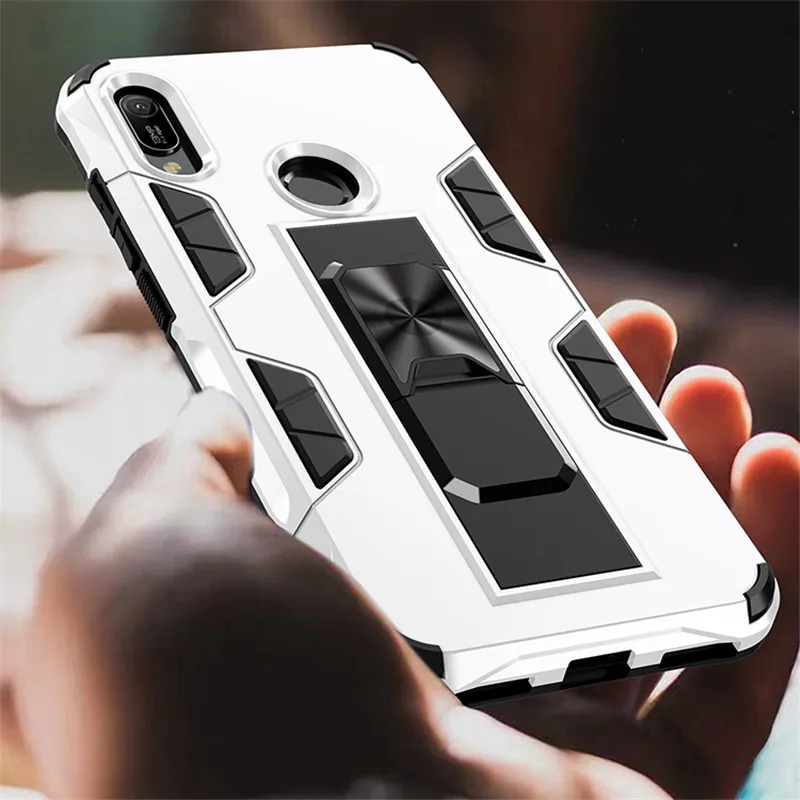 

For Huawei Y5 Y6 Prime Pro 2019 Case Luxury Armor Magnetic Car Ring Cover for Honor 8A 8S built in kickstand Cases