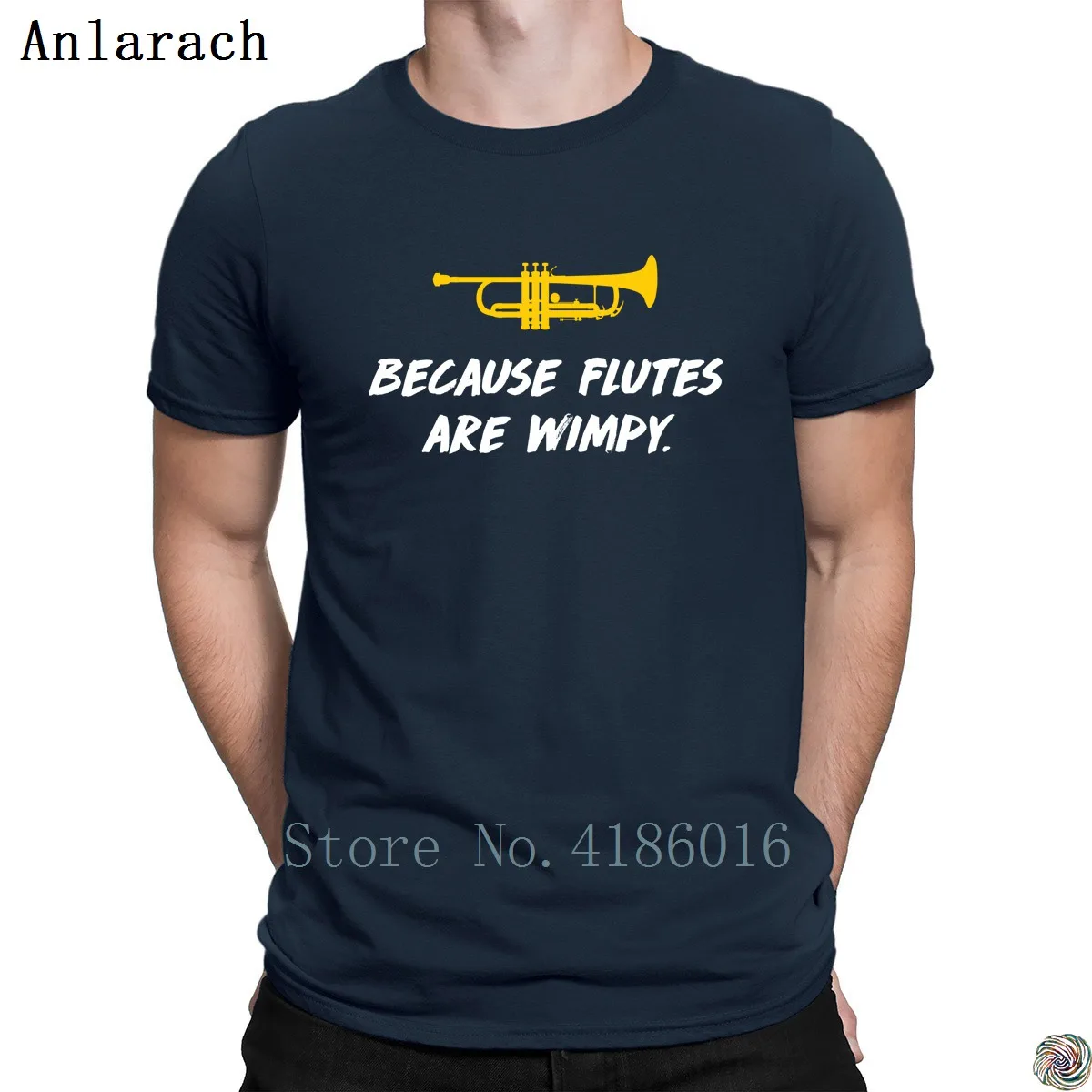 Flutes are Wimpy Trumpeter Band Geek Футболка Топ на заказ для отдыха мужская футболка фанки 100%