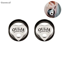guemcal 2pcs new product trend stainless steel heart shaped ouija letter ear piercing jewelry