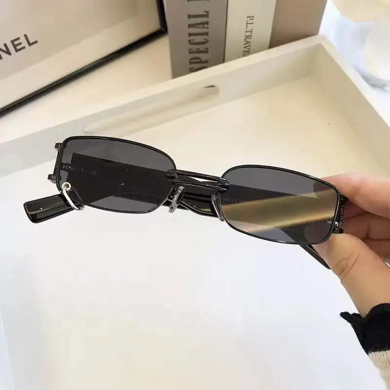 

Vogue Sunglasses Luxury Brand Square Eyeglasses Vintage Metal Black Lenses Brown Men Womens Sun Glasses Outdoor Travel Driving