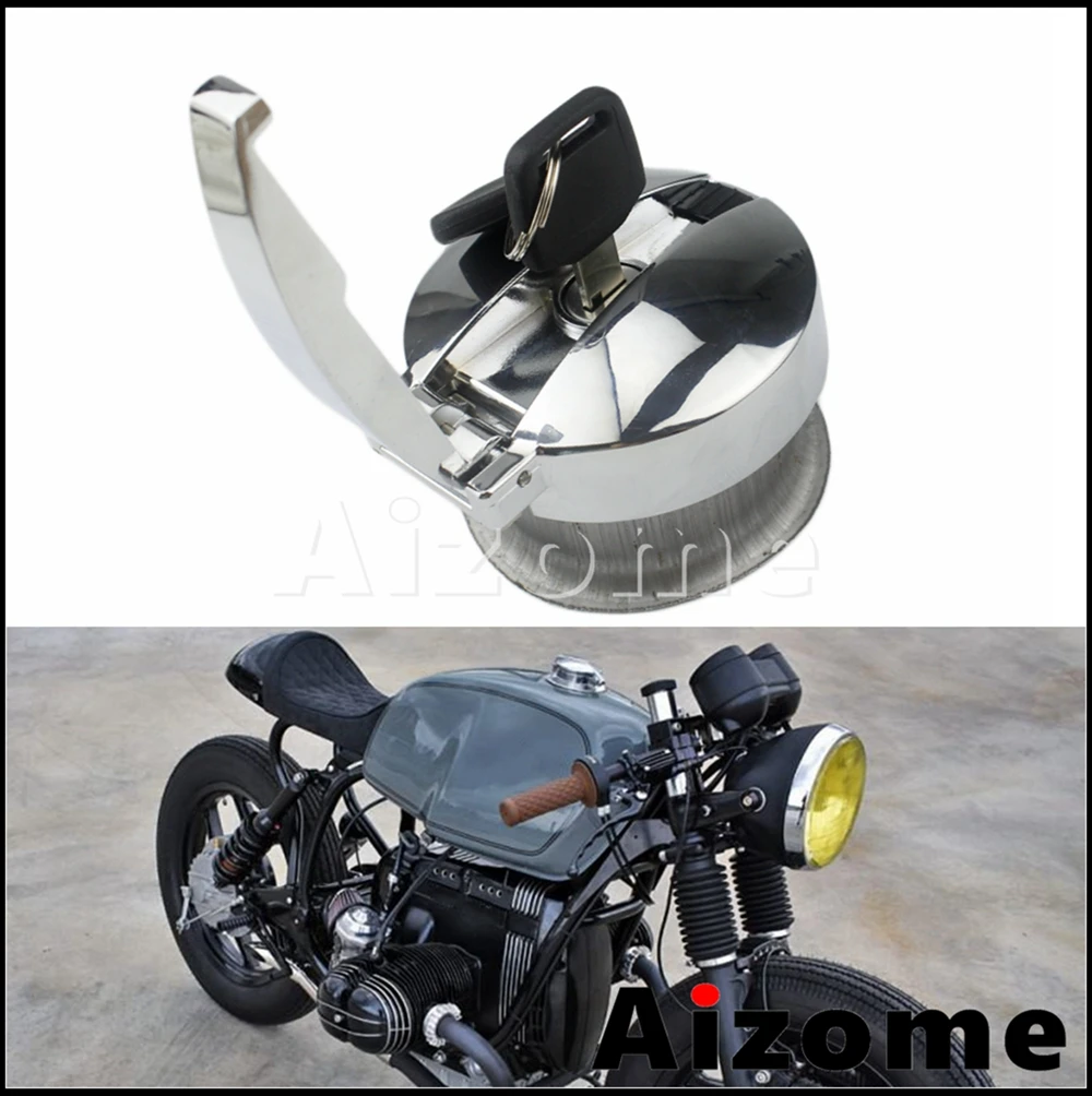 

Vintage Motorcycle Fuel Tank Cap Cover Flip-Up Oil Gas Petrol Cover w/ 2 Keys For Honda CB Yamaha XV Cafe Racer BSA AJS Norton