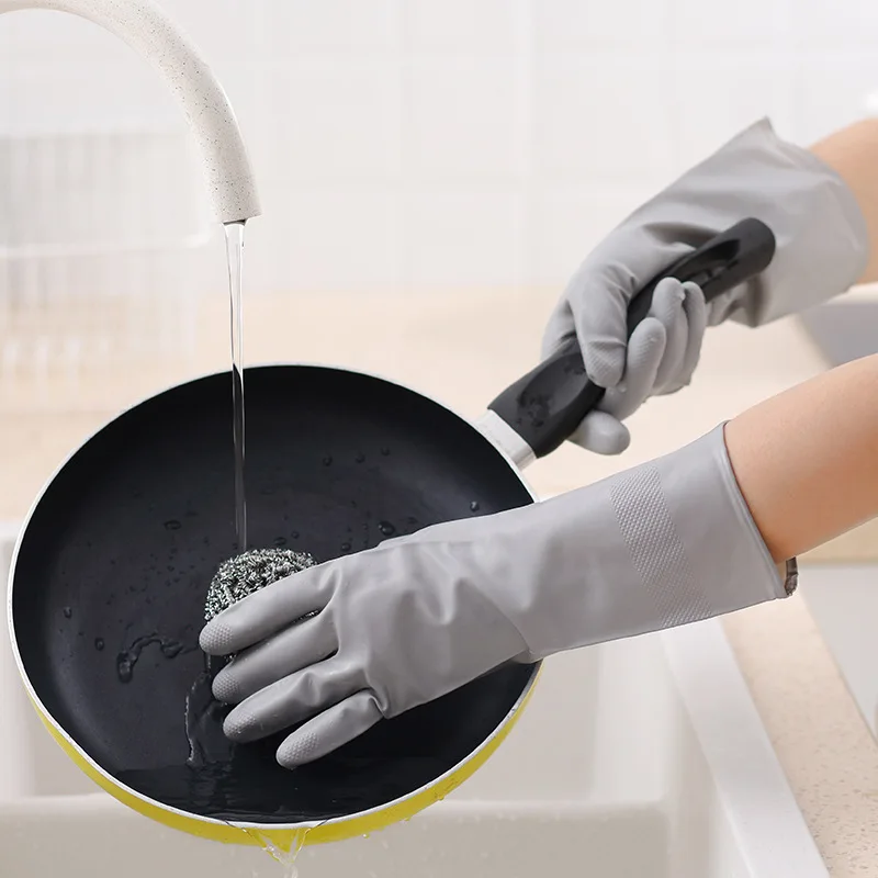 1 пара резиновые хозяйственные перчатки для мытья посуды очистки длинные Кухня
