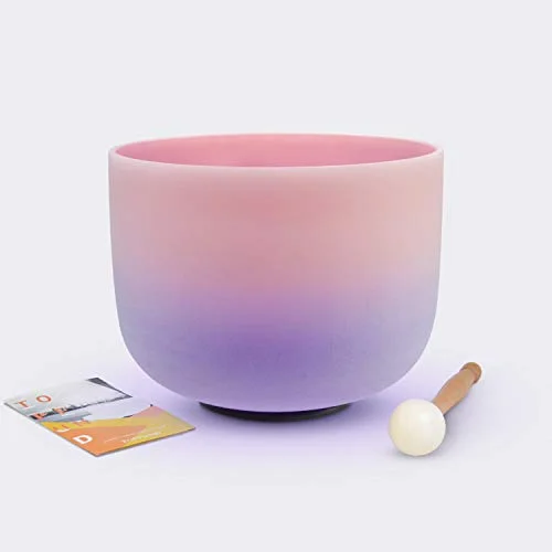 TOPFUND F розово фиолетовый цветной матовый Чакра кварцевый Поющая чаша