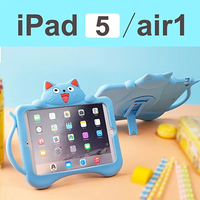 Милый 360 Вращающийся детский чехол для iPad mini 4 Air 1 2 5 6 мягкий силиконовый резиновый чехол для планшета с рисунком кота для IPad 2, 3, 4