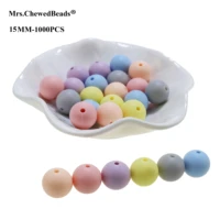 1000pcs 15mm silicone beads round baby teether bead bpa free teething necklace pacifier chain bead tiny rod baby products toy