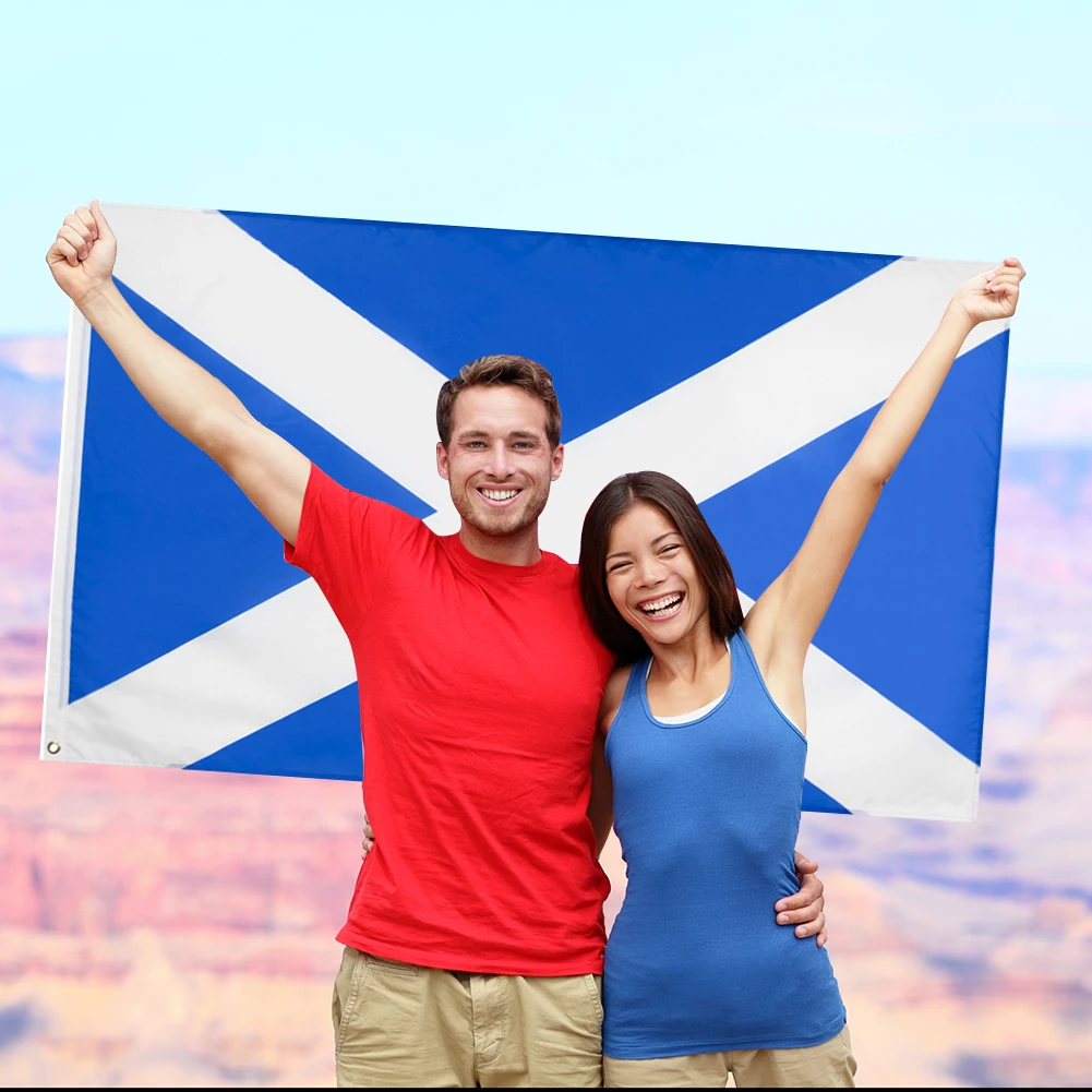 

90x150cm Scotland Cross Flag Soccer Fan Saint Andrew Banner Saltire Pennant World Cup Music Festival Flags Home Decoration