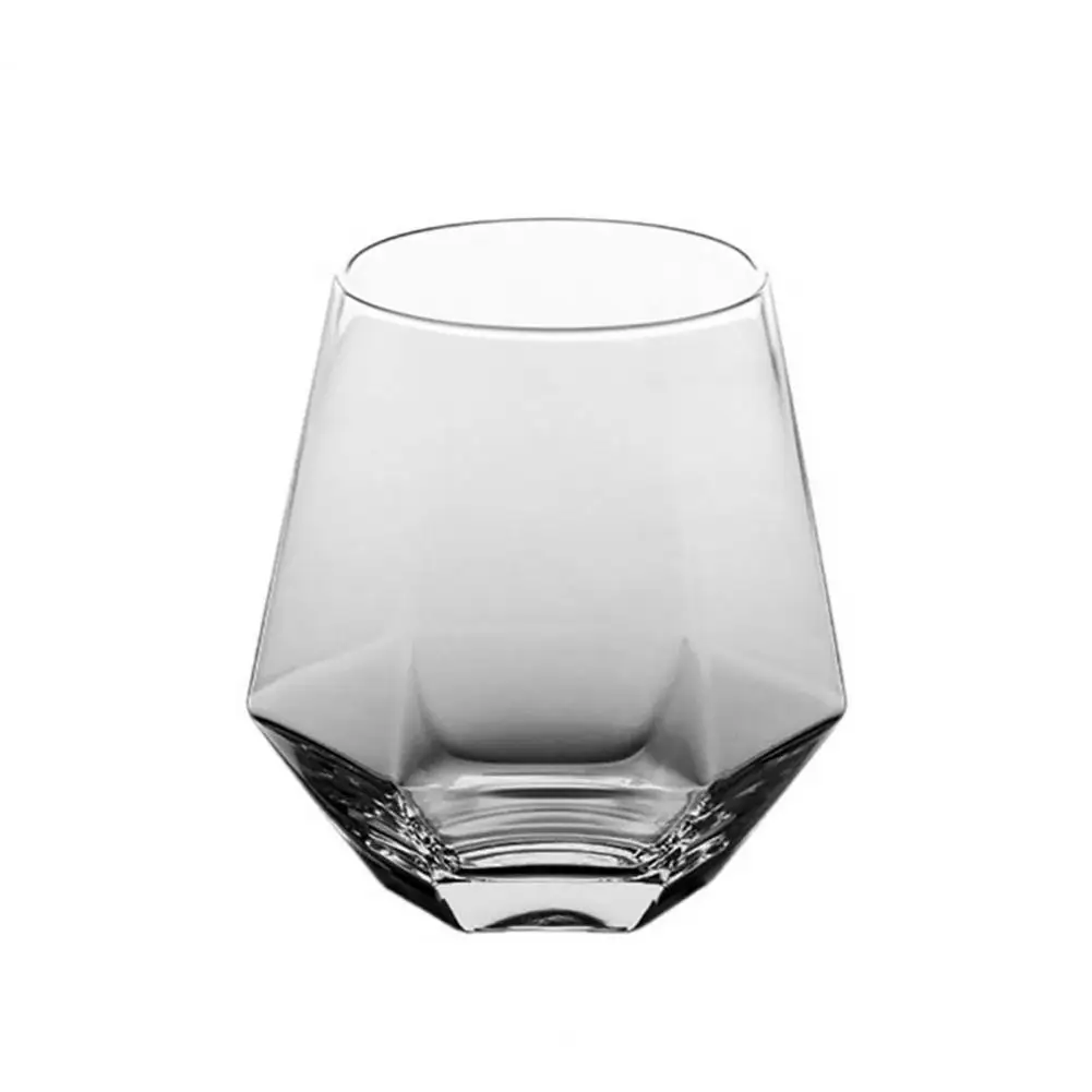

60% Hot Sale 300ml Diamond Shape Whiskey Wine Bar Club Beer Glass Juice Cup Decorative Easy-carrying Crystal Coffee Mug for Bar