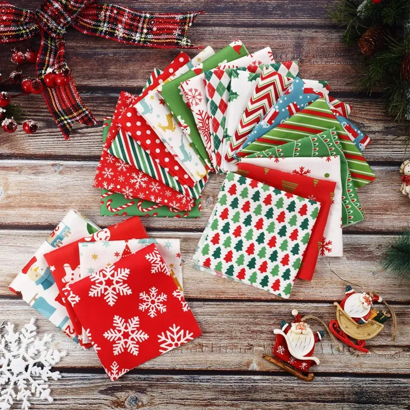 Промо акция! 20 шт. Рождественская хлопковая ткань квадраты комплект стеганых