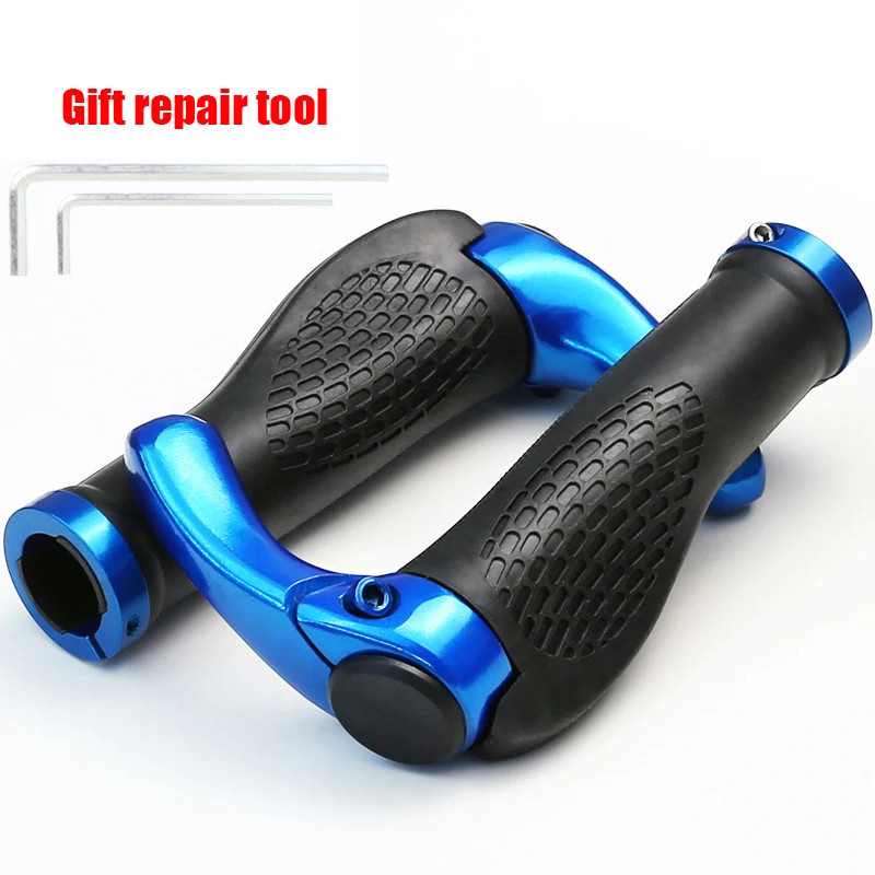 Cattle Horn blue 1 пара MTB Горные/дорожные ручки для велосипедного руля противоскользящие эргономичные Упоры для рук на руль велосипеда рожки руля велосипедные ручки резиновые ручки для велосипеда - Цвет: Cattle Horn blue