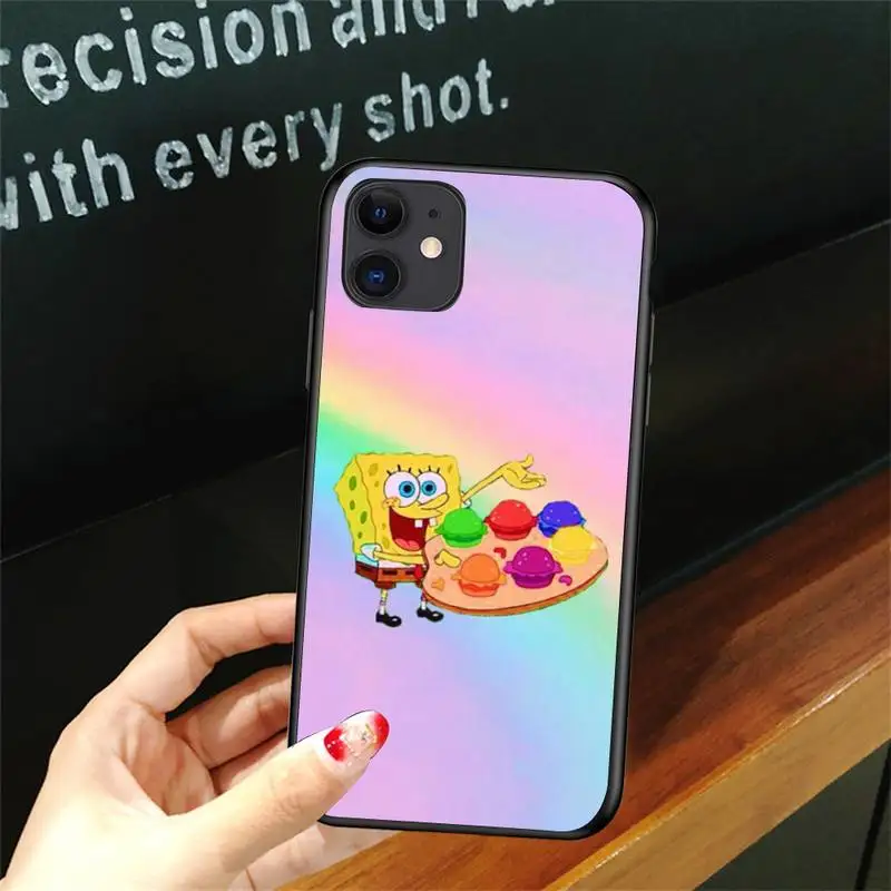

Cartoon Sponges Cute Bob Phone Case For Iphone 5 5S SE 6 6s 7 8 plus X Xr XS 11 12 Mini Pro Max Cover Fundas Coque