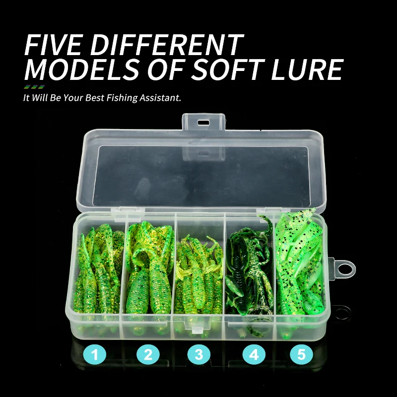 

ARDEA soft lure kit set Curly Worm Long Tail Spiral Silicone Bait Fishing Craw Baits Crankbait Rock Tackle Leurre Souple