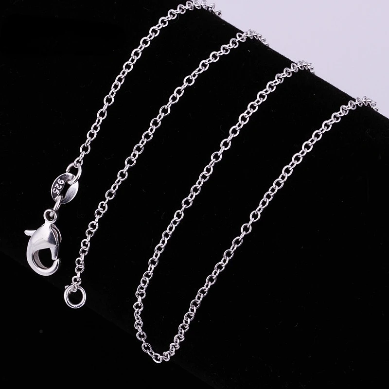 1 PCS 925 Sterling Silver 16/18/20/22/24 Inch Length 1MM Rolo Chain Fashion Necklace Fine Jewelry