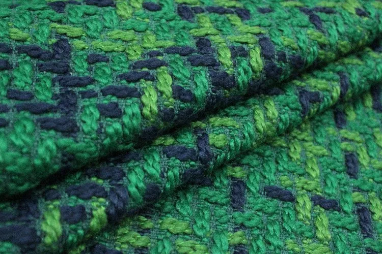 JaneYU 2020 New Arrival Green Chequered Wool Fabric Knitted Woolen Blends For Autumn And Winter Garments DIY Colth | Дом и сад