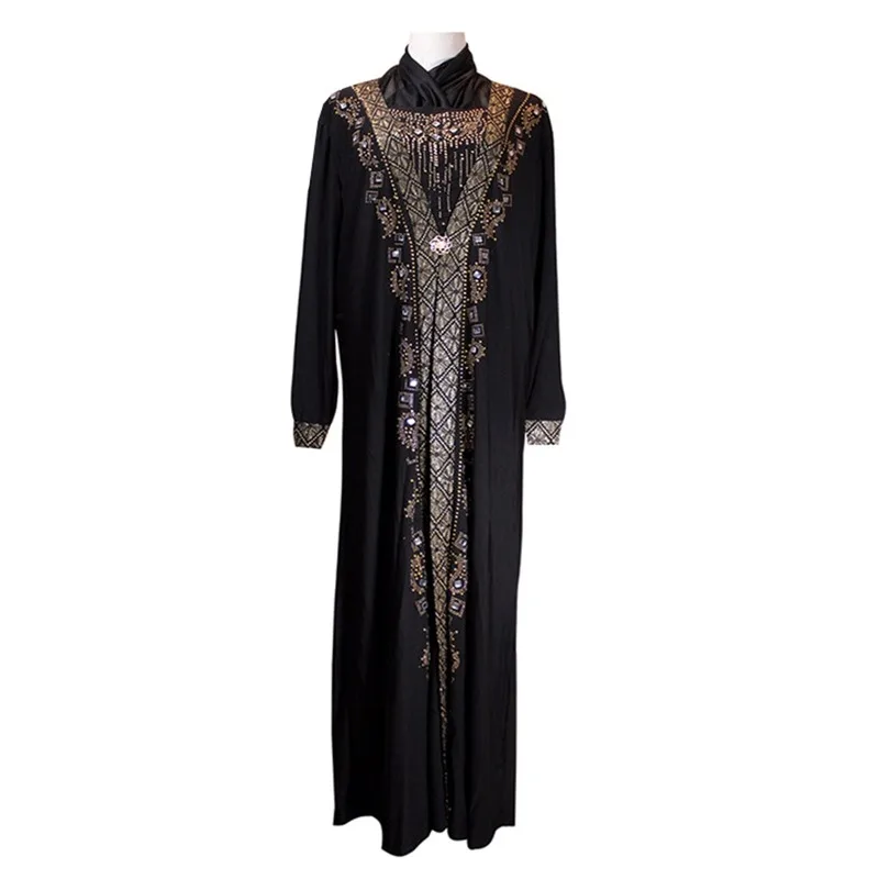 Мусульманская черная абайя мусульманская одежда ИД Мубарак Турция Дубай Рамадан