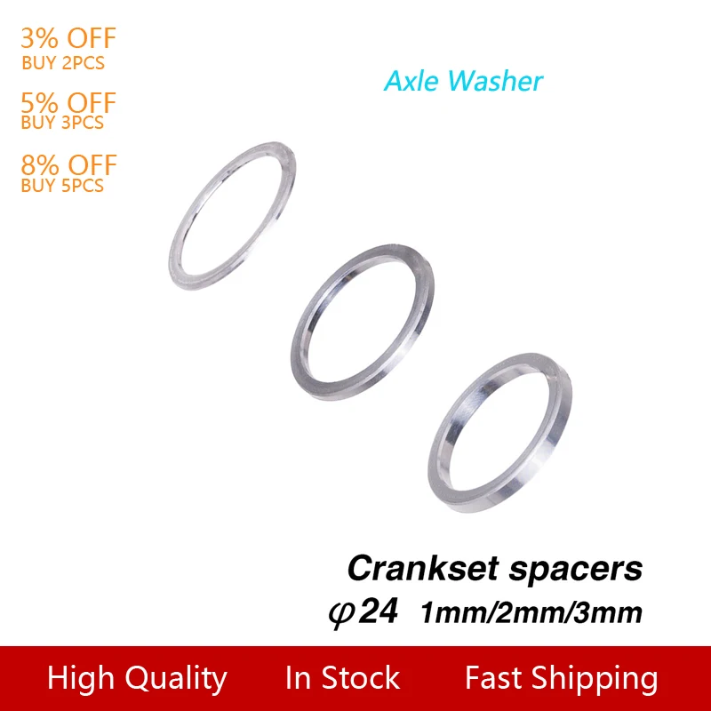 Bottom Bracket Axle Washer Spacer Adapter On For MTB Road Bike BB Crankset Spacer 1/2/3mm Thickness 24mm Diameter