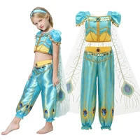 kids arabian princess girl jasmine dress up jasmine cosplay costume baby girl masquerade fantasy christmas costume 3 10 years