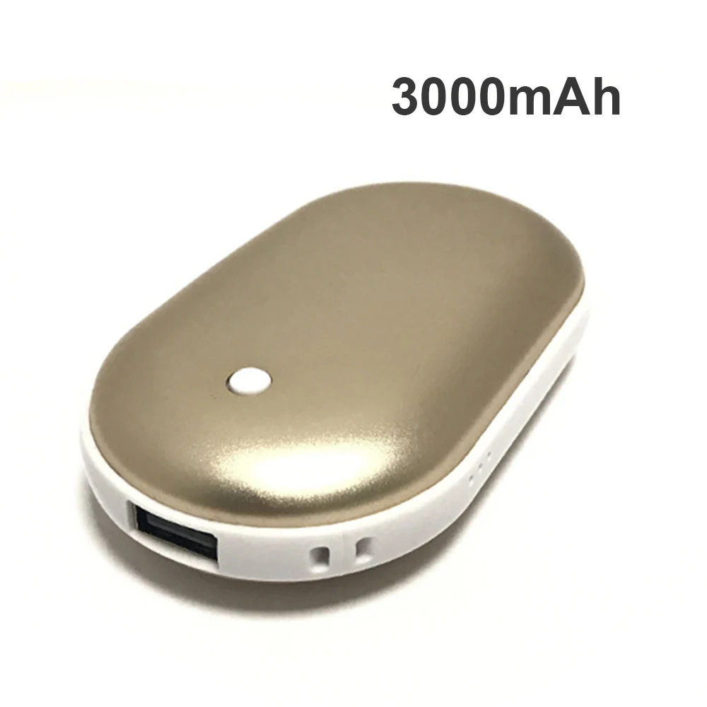 glod-3000mAh 2 в 1 портативный USB Перезаряжаемый электрический грелка для рук карманный внешний аккумулятор зимний двусторонний нагревательный внешний аккумулятор для подарка на год - Цвет: glod-3000mAh