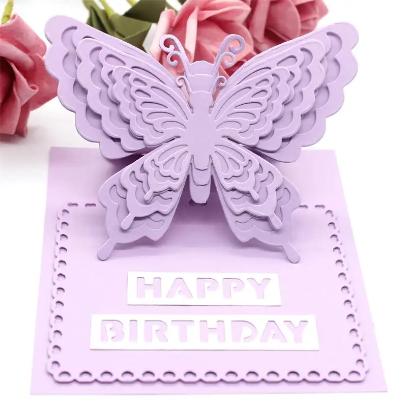 KSCRAFT слоистые Бабочки металлические режущие штампы трафареты для сделай сам