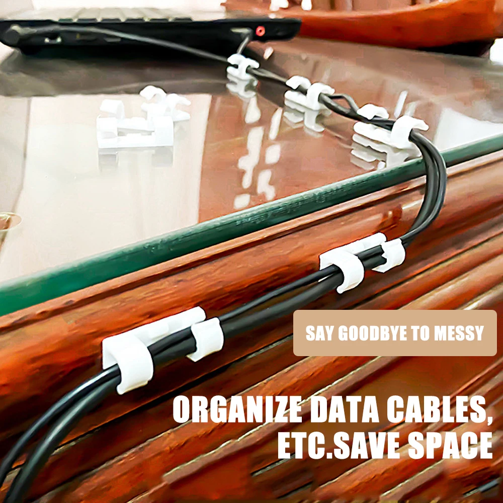 

Self Adhesive Cable Clips Finisher Wire Clamp Charging Cable Organizer Winder Living Room Office USB Cable Winder Clip