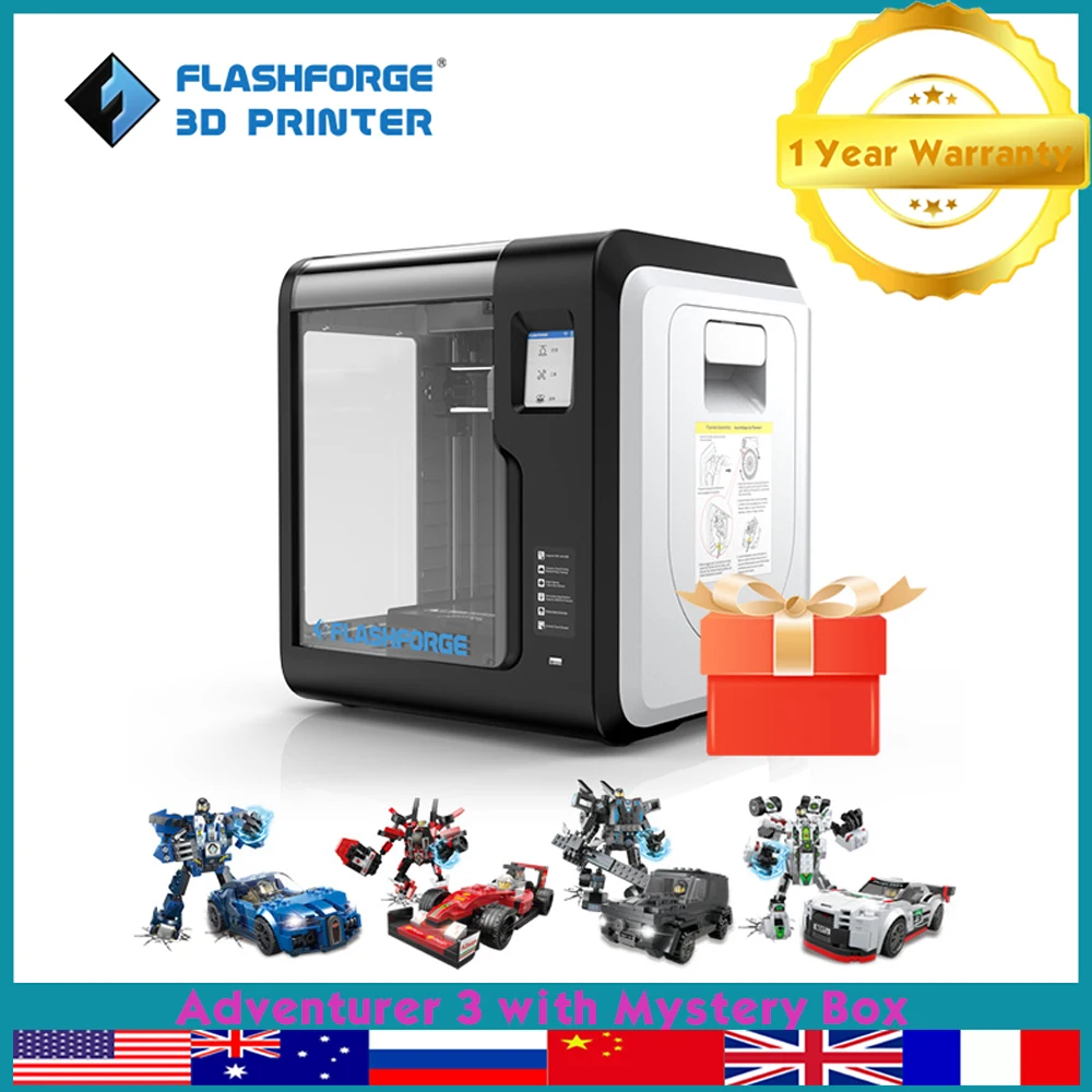 

Pre-sale Flashforge 3d Printer Adventurer 3 with Blind Box Auto Leveling Internal Camera Heat Bed Filament Detection Cloud Print