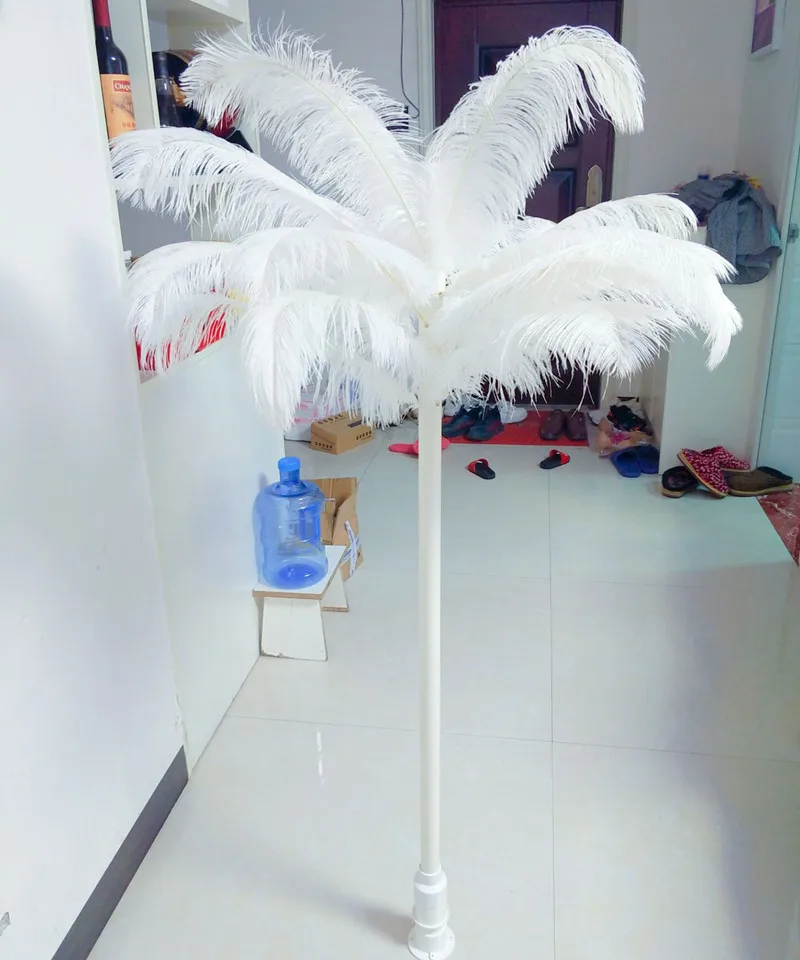 

Modern White Theme Ostrich Feather Tree Wedding DIY Aisle Runner Road Lead Party Dinner Table Decoration Trees Best Gifts