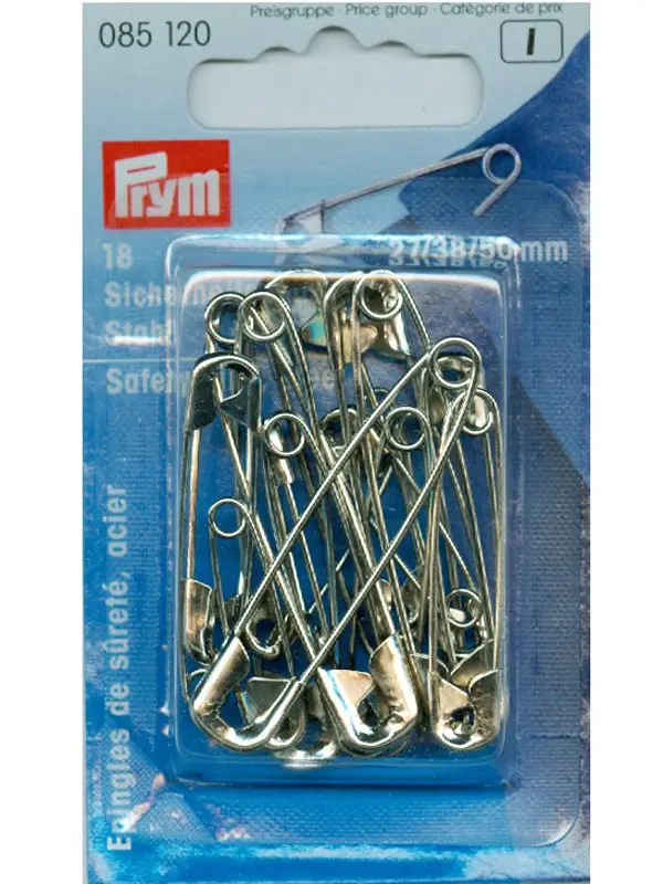 

Germany PRYM 085120 Safety pins, 27/38/50mm, assorted, silver-coloured, 18 items